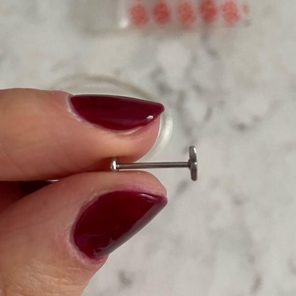 Tiny Star Threadless Flat Back Earring - Picture 3 of 5